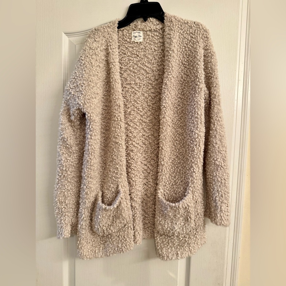 Sz XS women’s open front cardigan neutral color